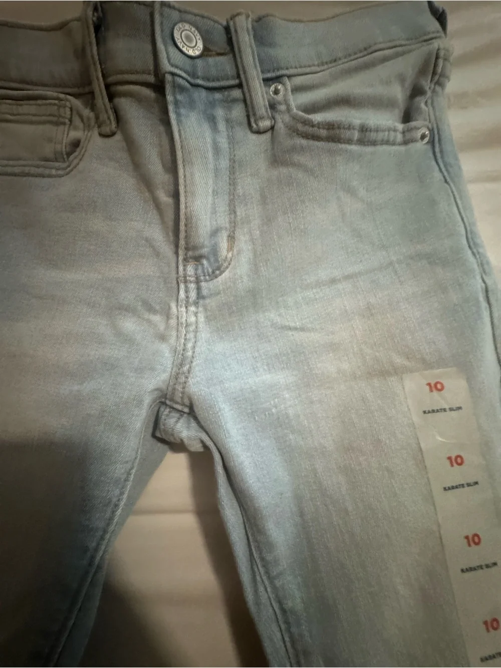 Light Blue Kids Ripped Skinny Jeans